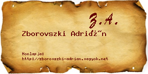 Zborovszki Adrián névjegykártya